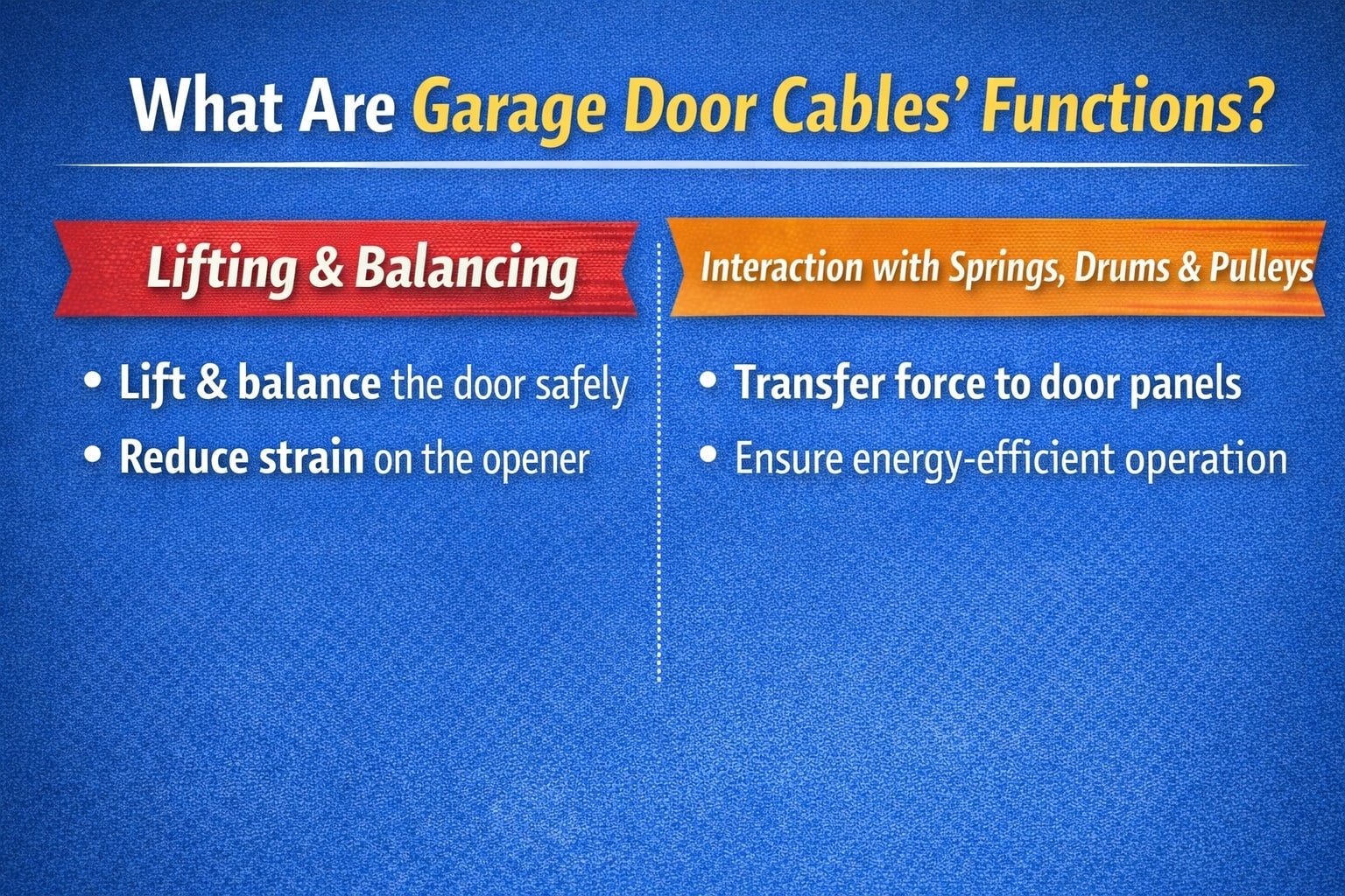 Garage Door Cables’ Functions Garage door cable's functions